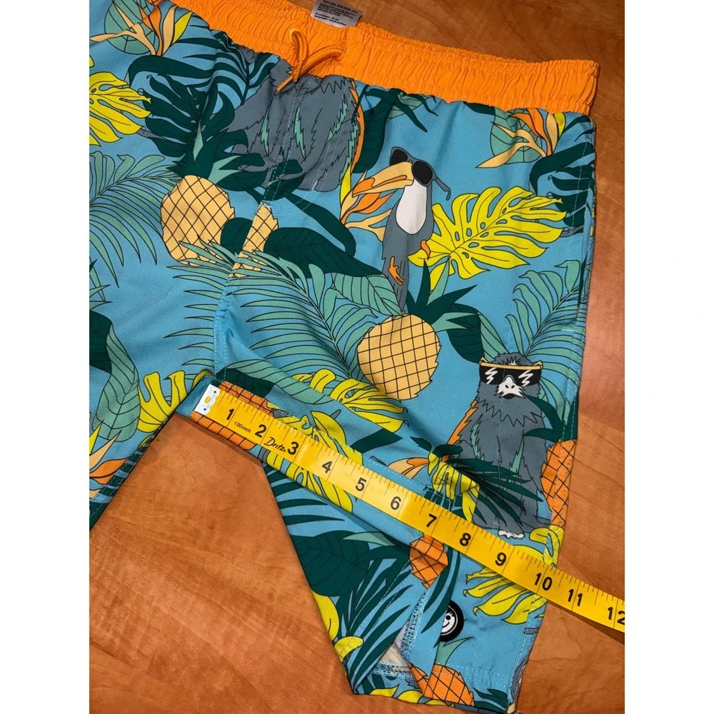 Neff Kids XL Tropical Pineapple Sloth Toucan Swim Trunks Board Shorts
